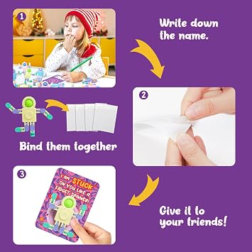 Feltom 28 PCS Chain Press Vent Spaceman - Valentines Cards for Kids Wacky Track Finger Fidget Sensory Stress Relief Toy - Valentine Exchange Prizes for Girls Boys School
