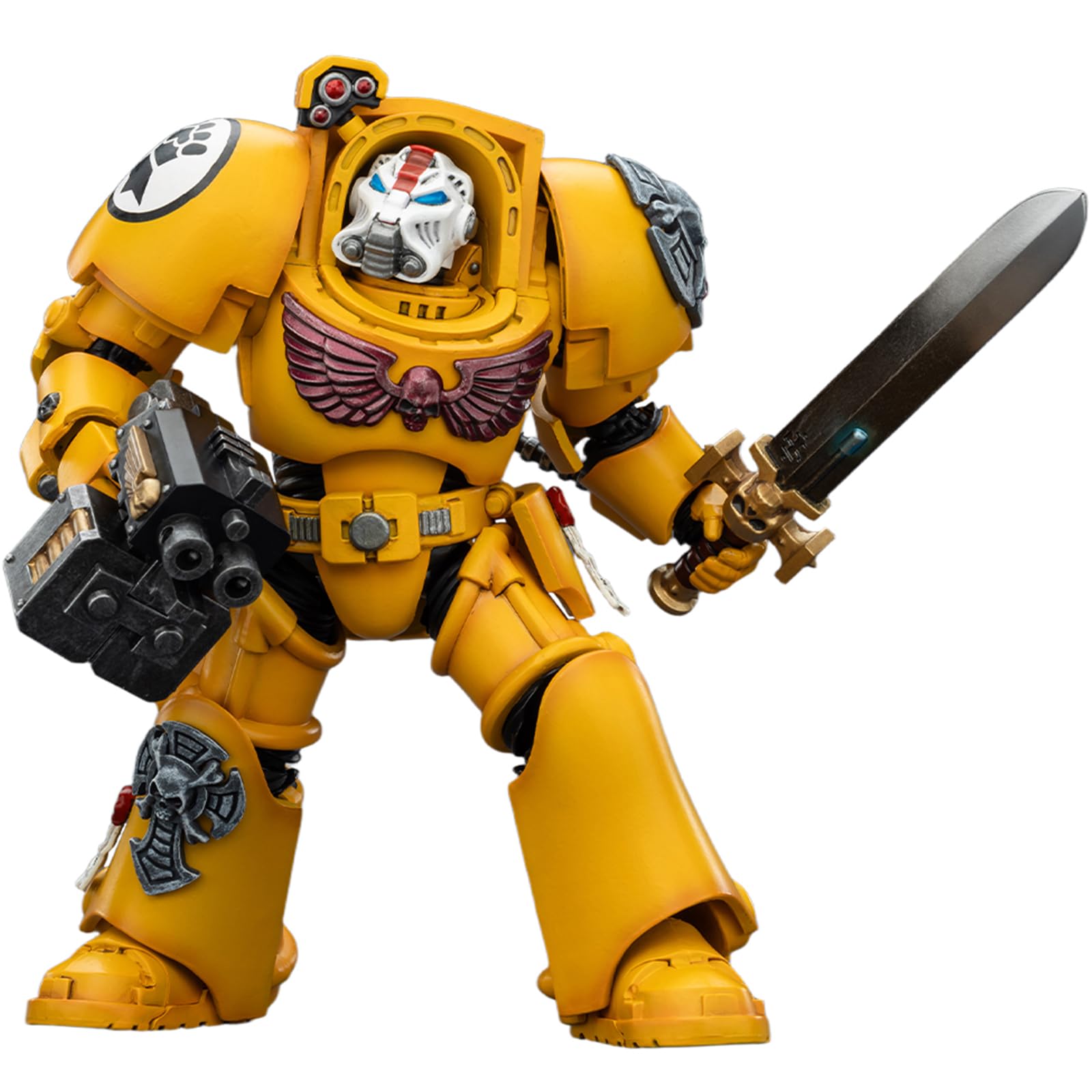 JOYTOY Warhammer 40K Imperial Fists Terminator 1 with Power Sword and Storm Bolter 1/18 Action Figur，Sammeln Und Zeigen Modell