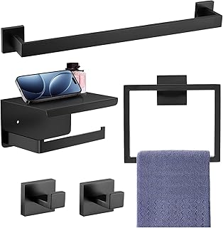 Matte Black Bathroom Hardware Set