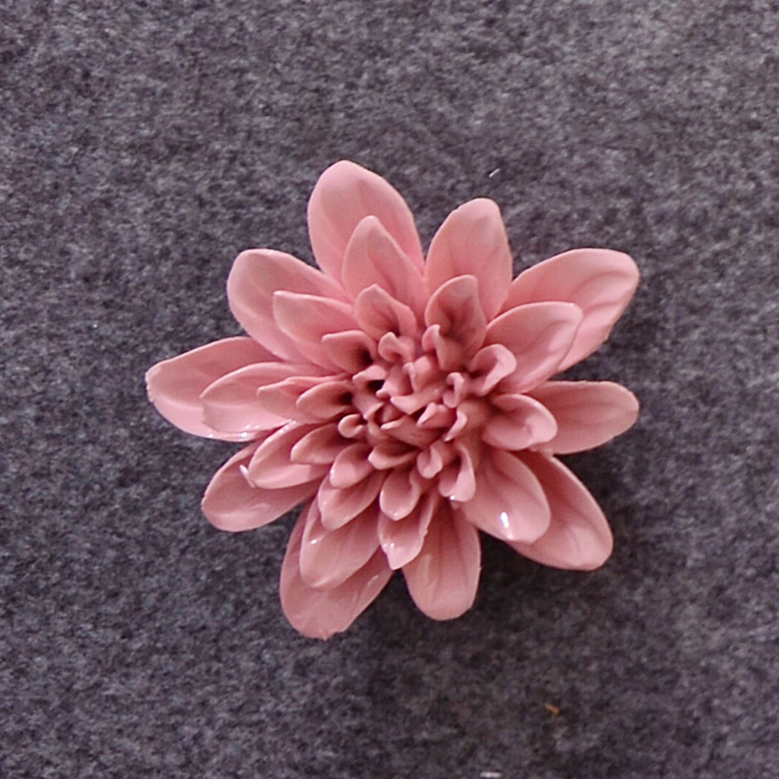 KJOLWHCQ Elegant Ceramic Flower Pink Peony Flower Handcrafted Sculpture 3D Wall Art Decor Home Living Room Office Wedding Gift