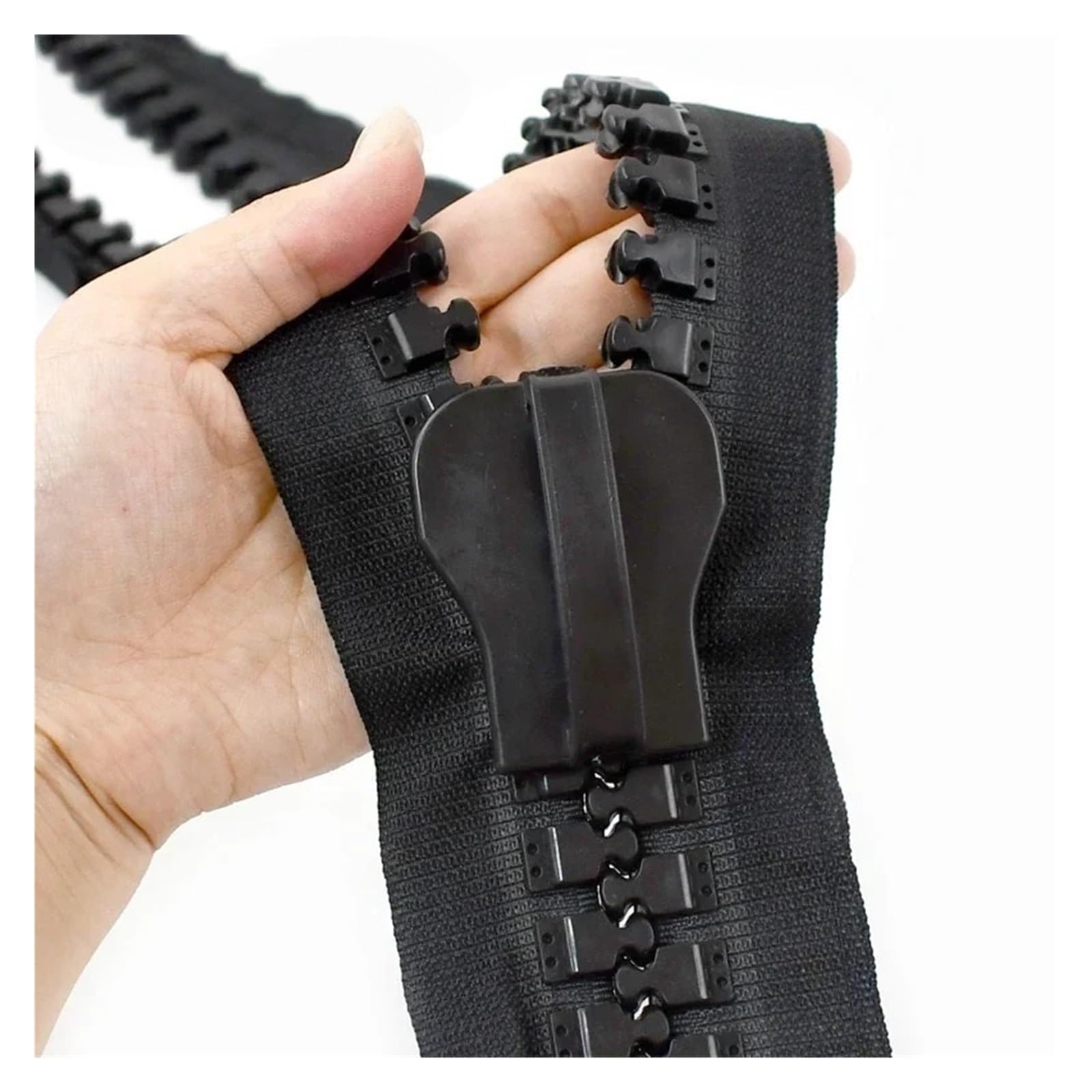 30# for cremallera grande deslizante, mochila for exteriores, tienda, cierre de cremalleras, Kit de reparación, accesorios de ropa DIY(Black-2Meter2Sliders)