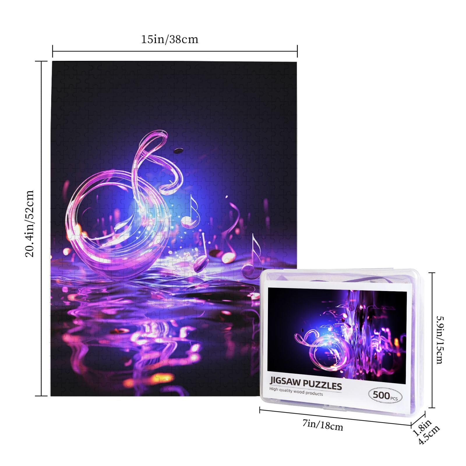 500 Piece Jigsaw Puzzle - Piano Music Theme, Adult Puzzle With HD Art, 29.5x20.5 Inches