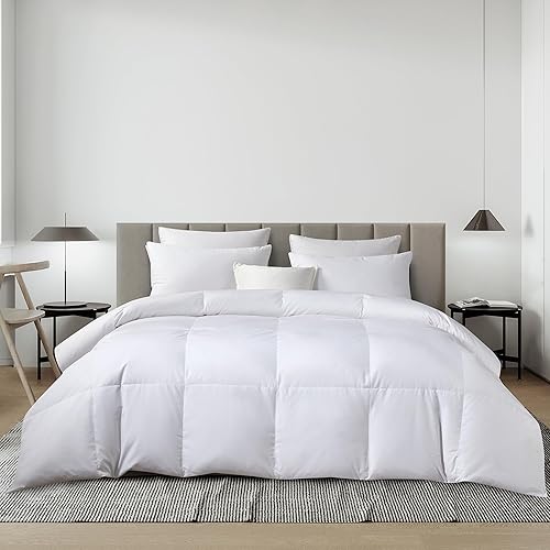 Beautyrest Edredón de plumas ultrasuave para todas las estaciones, tamaño individual, funda de microfibra de colores, relleno de edredón con