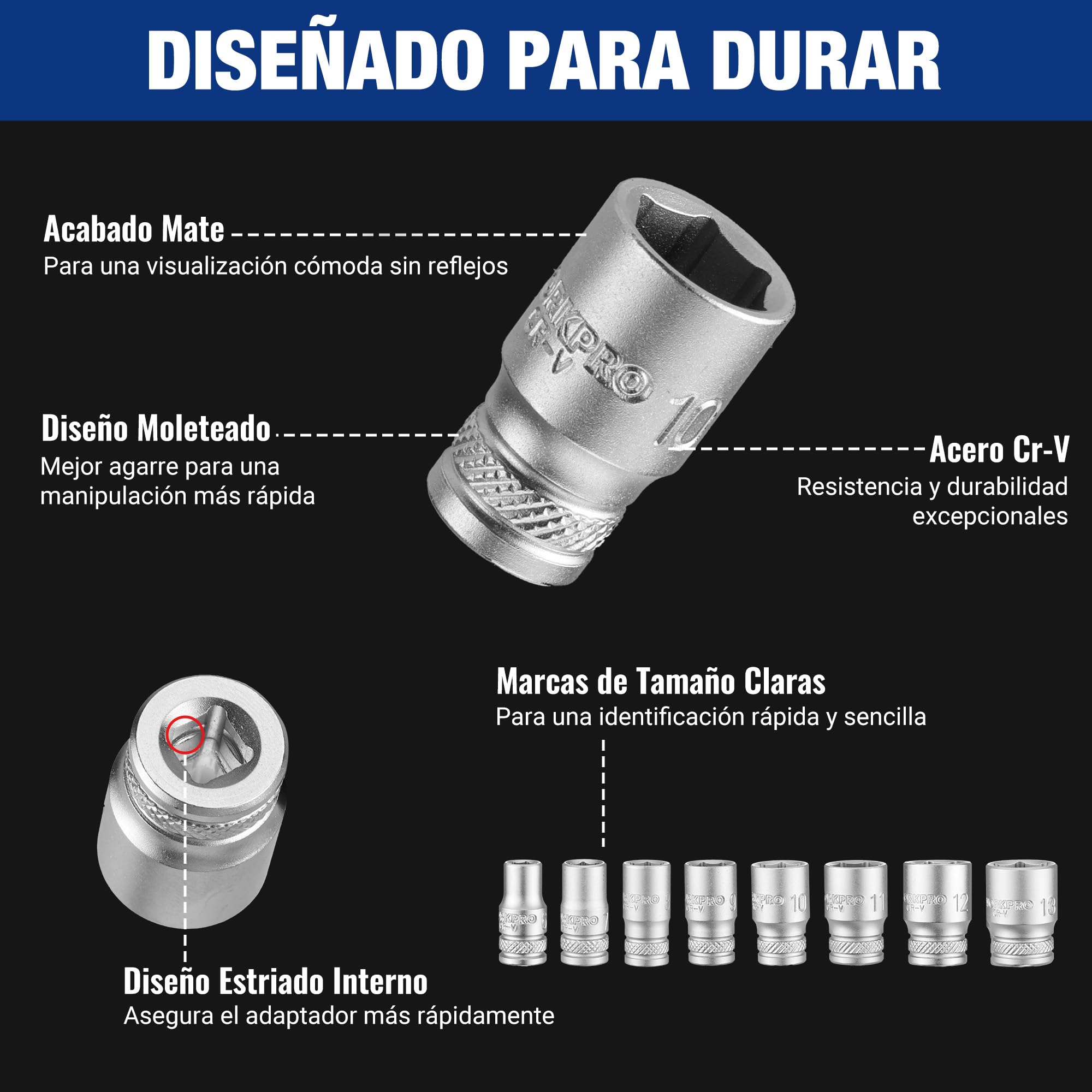 WORKPRO Carraca 1/4 Cr-V con Juego de Llaves de Vaso – Juego de Carraca 34 Piezas con Destornillador Magnético y Adaptador – Herramienta Compacta para Bricolaje y Reparación