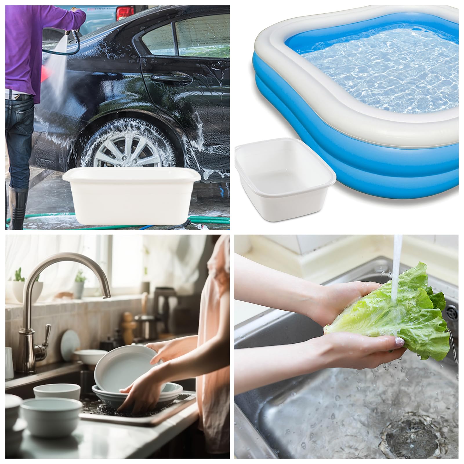 Sterilite Durable Reinforced Plastic 12 Quart Kitchen Dishpan, White (16 Pack - View #11