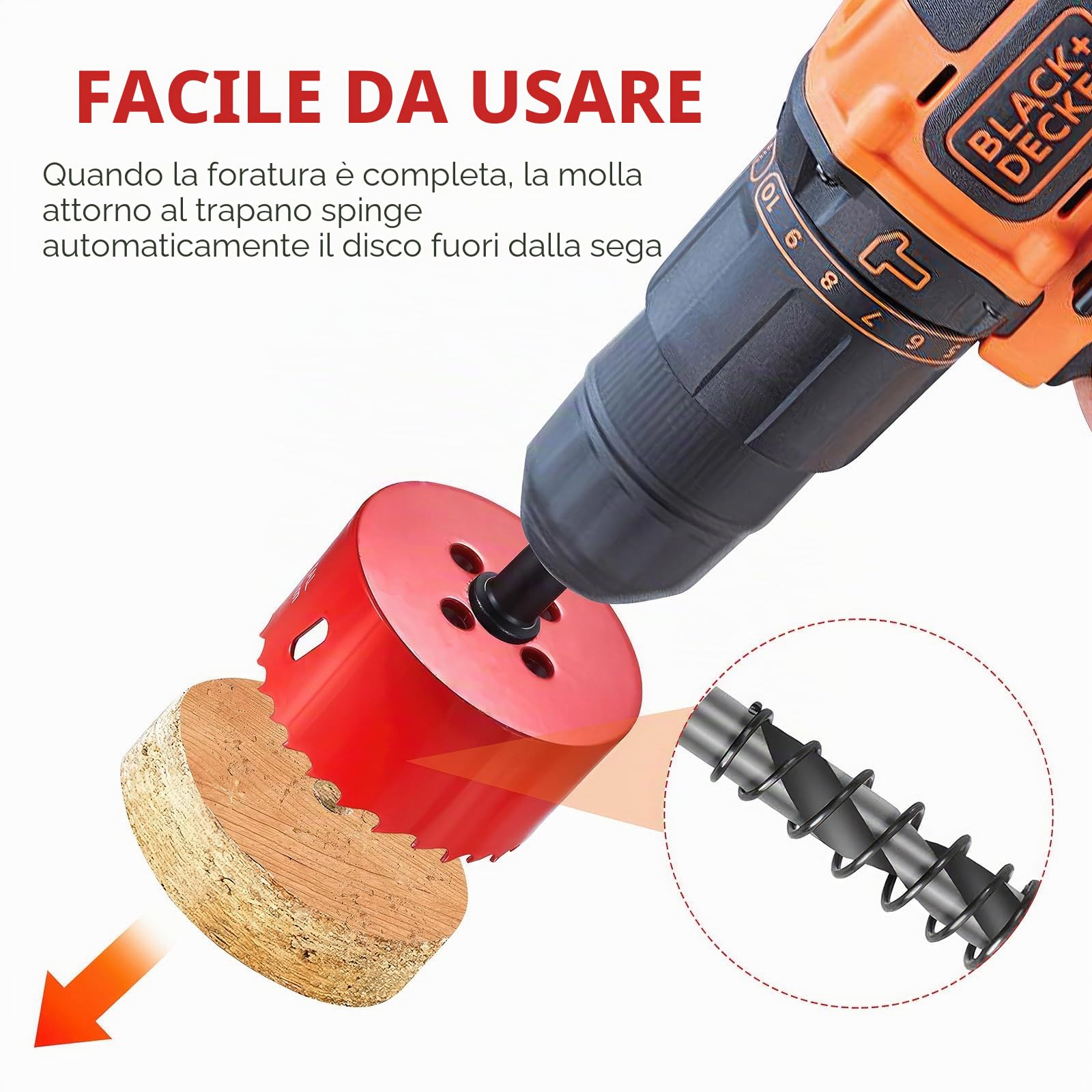 Sega a tazza da 68 mm, 2 seghe a tazza bimetalliche HSS M42, per legno, universale, sega circolare a tazza, punta da 68 mm, fresa a tazza per legno, cartongesso, plastica