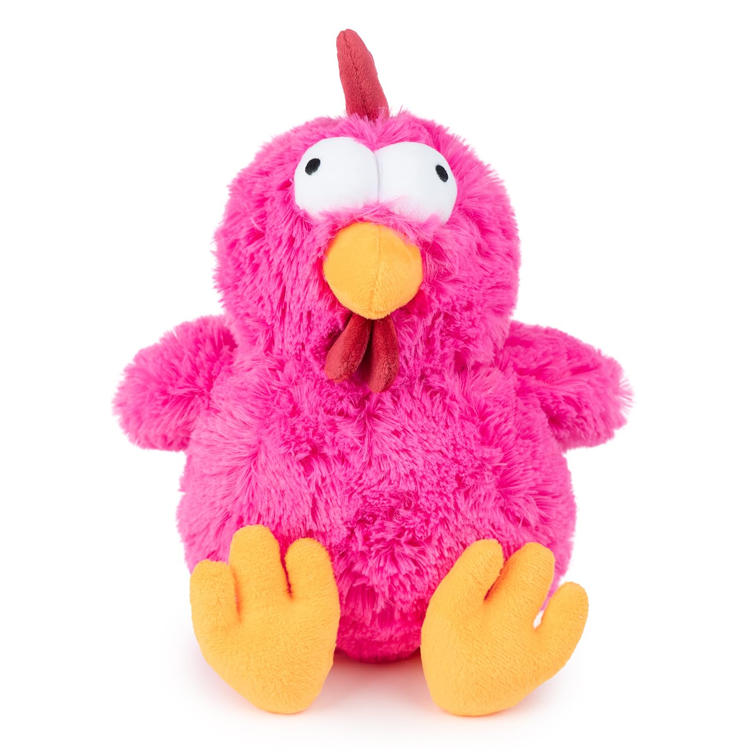 Interactive Squeaky Dog Chew Toy, Ideal Dog Toys for Chewers, Small, Medium & Large Dogs, and Fetch Lovers - Cluck (Fuchsia), Large