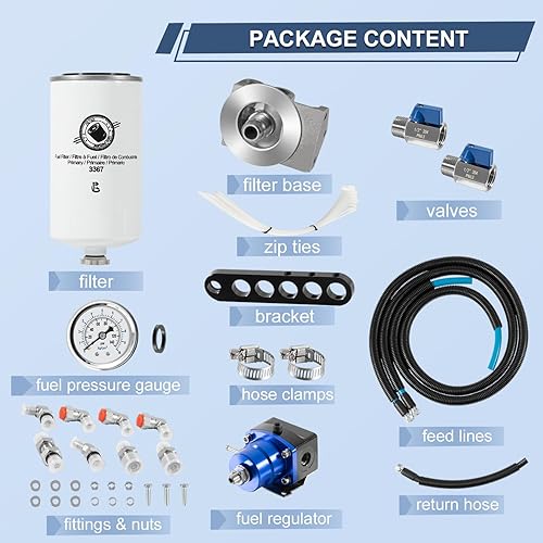 Miniatura 5 de Repuesto para Ford 7.3L Powerstroke filtro de combustible regulado kit de retorno se adapta a Ford OBS camiones F250 F350 E350 1994-1997 sustituye a