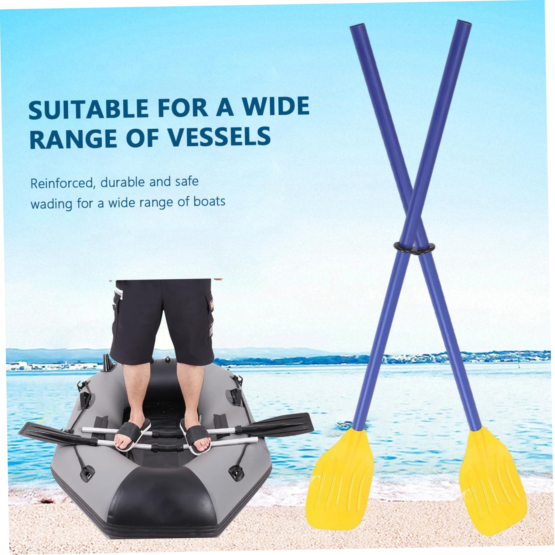 Paquet de 2 rames de Bateau, pagaies Kayak Portables Pliables détachables 45 Pouces rames en Plastique légères pour Bateau Gonflable