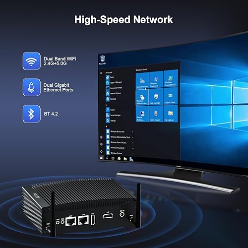 Miniatura 6 de Mini computadora Windows 11 Pro, Mini PC sin ventilador, Dual Core i5-8265U, DDR4 8 GB RAM 256 GB SSD, 2 LAN, WiFi, BT4.2, Mini PC industrial 2