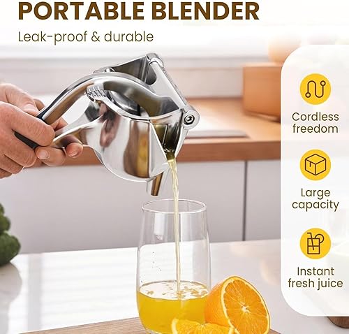 Miniatura 3 de Exprimidor manual, exprimidor de presión manual para una extracción eficiente de jugo, extractor de jugo de fruta fresca de aleación de aluminio con