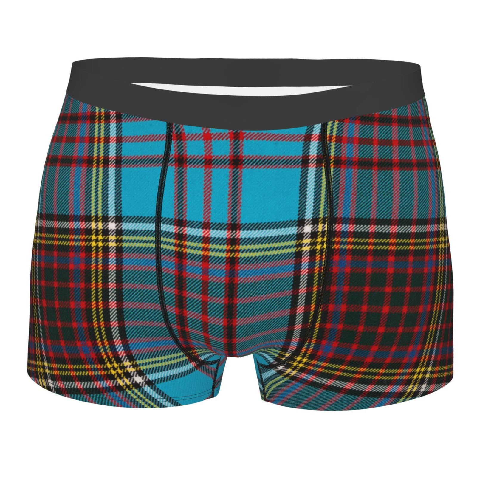 ZORIN Men'S Boxer Briefs Anderson Modern Tartan Underwear Elasticated Soft Trunks Suitable For Leisure, Sports Business Black