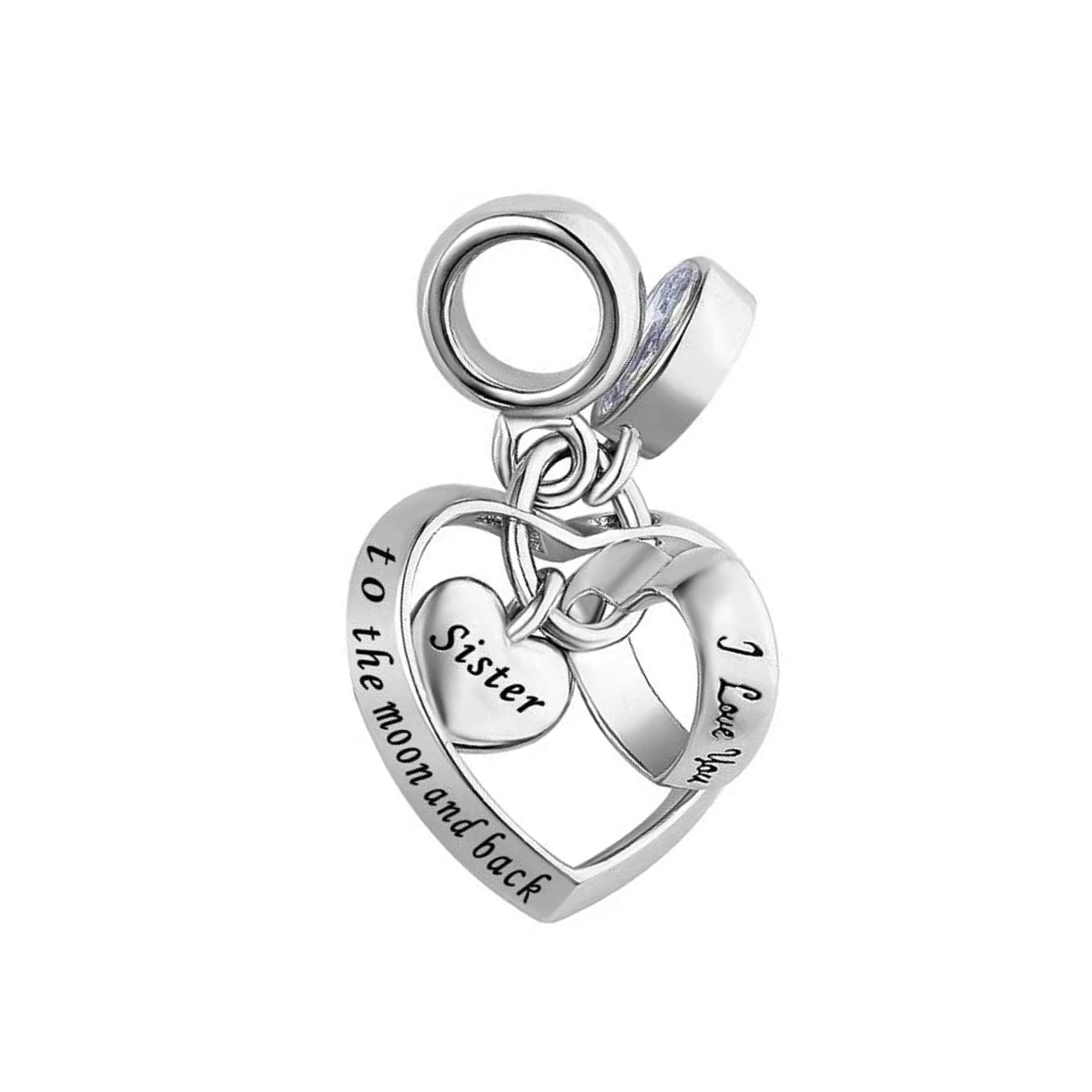 I Love You Charm Birthday Beads Compatible with Pandora Bracelets I Love You to the moon and back Charm Mom Wife Sister Grandma-image-41