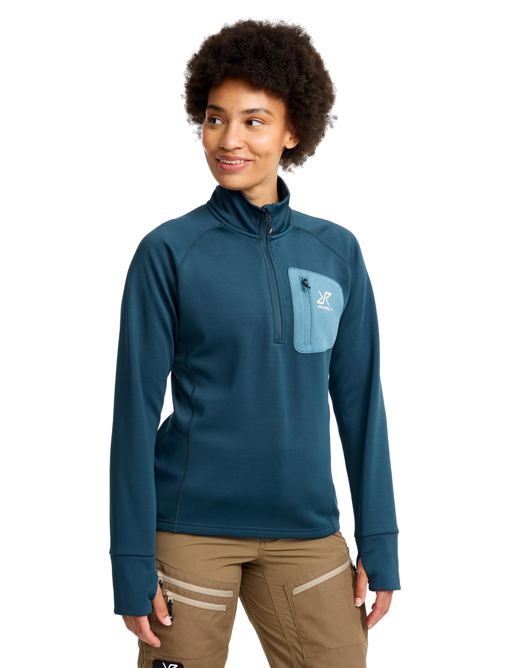 RevolutionRace Evolution Half-Zip Stretch Fleece für Damen, Fleecepullover für Wandern und Outdoor-Aktivitäten
