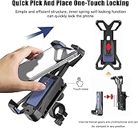 Vista 5 de Soporte de teléfono para motocicleta, soporte para teléfono de bicicleta para manillar - Abrazadera universal para teléfono celular para iPhone