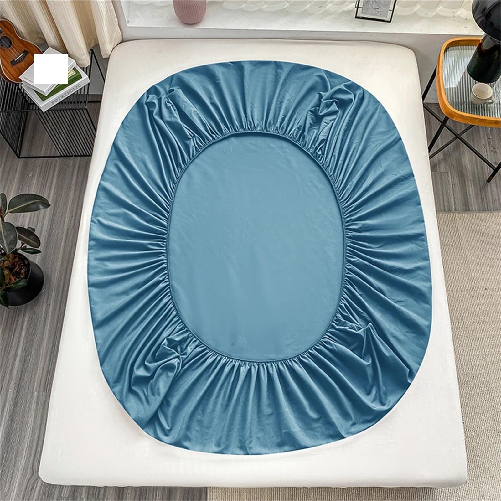 1 Funda de colchón Color sólido, Protectora Antideslizante, sin Almohada para ColchóN(Pink,150x200cm)