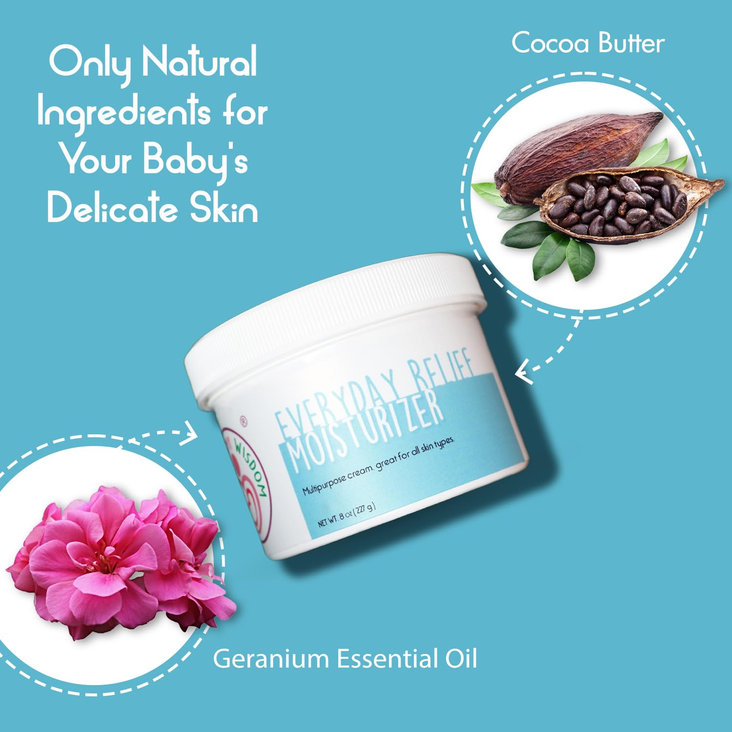 My Mommy Wisdom Everyday Relief Moisturizer |Baby Moisturizer | Baby Eczema Cream |For Rashes, Hyperpigmentation, Dryness |Sensitive Skin |With Cocoa Butter | Soft & Gentle |Baby Care Products | 8oz