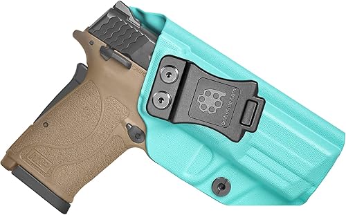 Amberide IWB KYDEX Holster Fit Smith & Wesson M&P 9mm Shield EZEqualizer Pistol, Inside Waistband Concealed Carry Holster, Adjustable Cant &