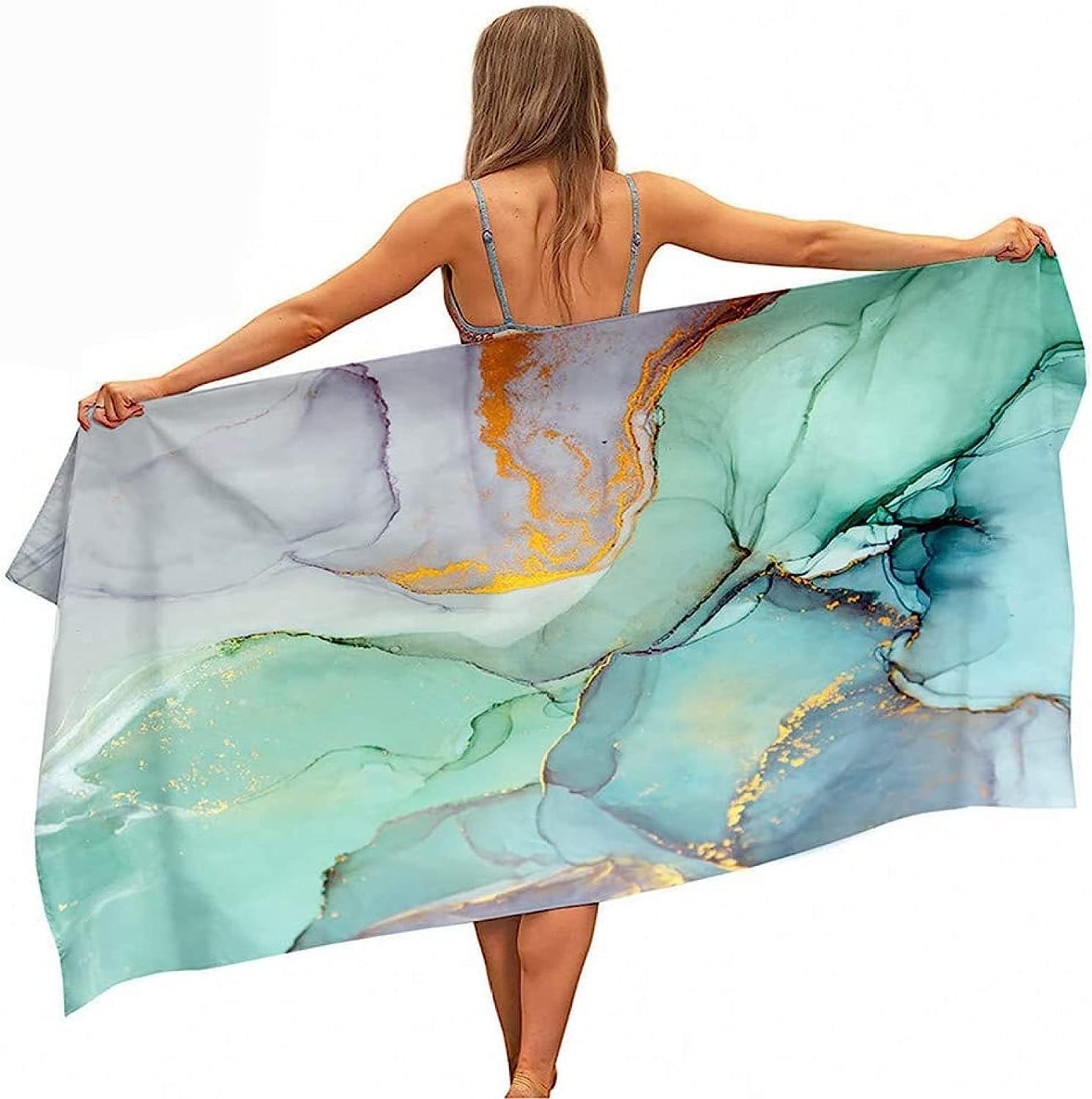 Telo Mare 3D Marmorizzazione 200 X 200 Cm, Telo Da Bagno, Telo Da Spiaggia In Microfibra. Asciugamano Ultra Leggero E Ad Asciugatura Rapida Per Sport, Coperta Da Spiaggia, Coperta Da Picnic -7F0Q-V1A