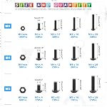 Glarks 510Pcs M3 M4 M5 Bouteilles à tête de bouton en acier allié Vis avec kit d'assortiment, finition à oxyde noir (tête de bouton)