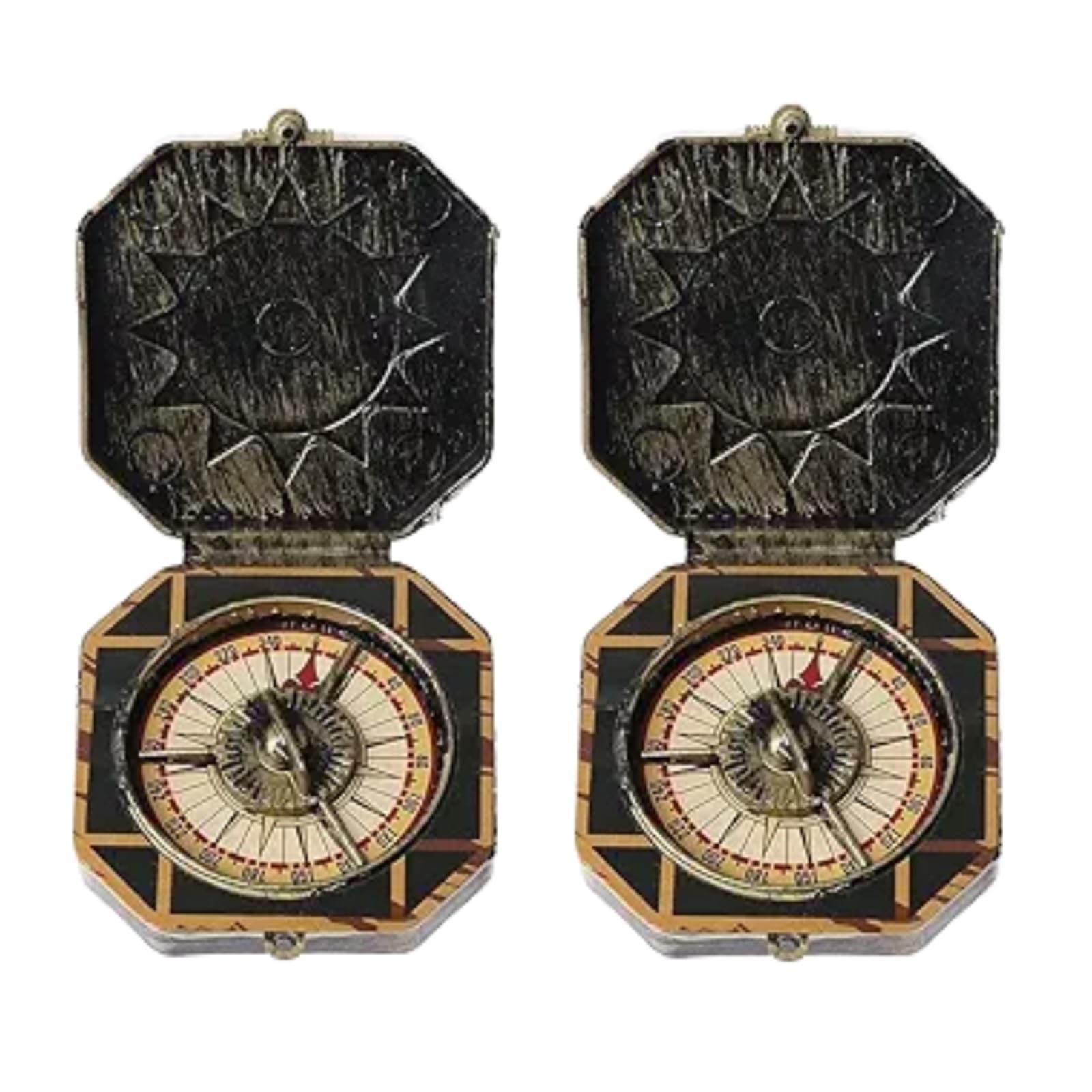 Cldaisy 2Pcs Metallic Compass Ornament