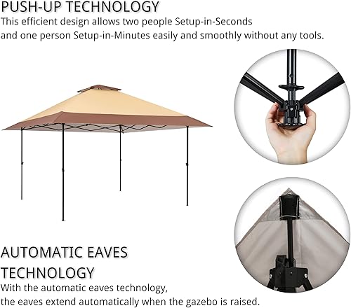 Miniatura 5 de Suntime - Toldo desplegable instantáneo de 12 x 12 pulgadas con luces LED solares, mosquitera de malla con cremallera, bolsa de transporte con