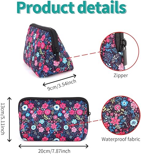 Miniatura 2 de Bolsa de cosméticos impermeable de neopreno con cremallera bolsa de viaje portátil para artículos de aseo personal bolsa organizadora para mujeres y