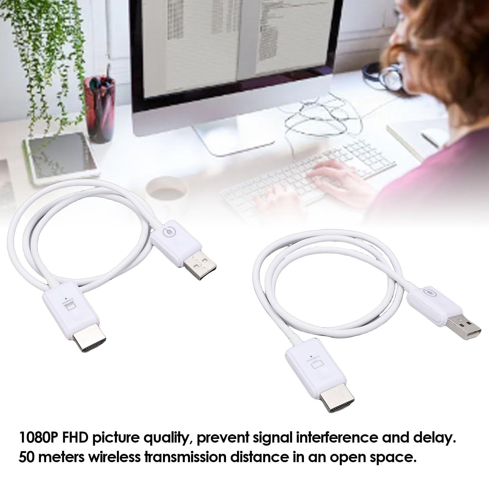 Topiky Émetteur et Récepteur HDMI sans Fil Améliorés, Extension HDMI sans Fil pour Streaming Vidéo, WiFi 5G, Portée 50 M, Kit D'extension 1080p Point à Point pour Projecteur TV PC
