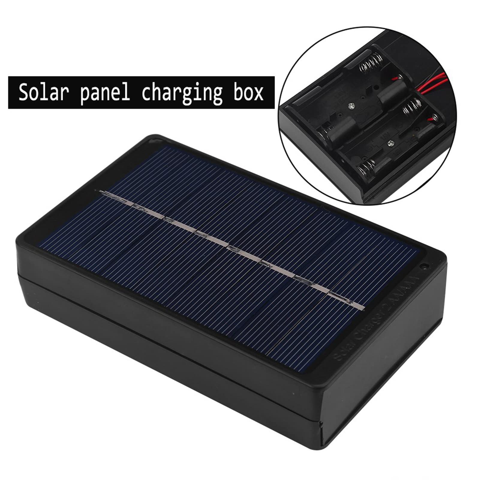 Cryfokt Chargeur de Panneau Solaire pour Piles AA et AAA, Conception Portable LéGère pour une Utilisation Pratique en Extérieur, Puissance 1 W, Noir, 103 G