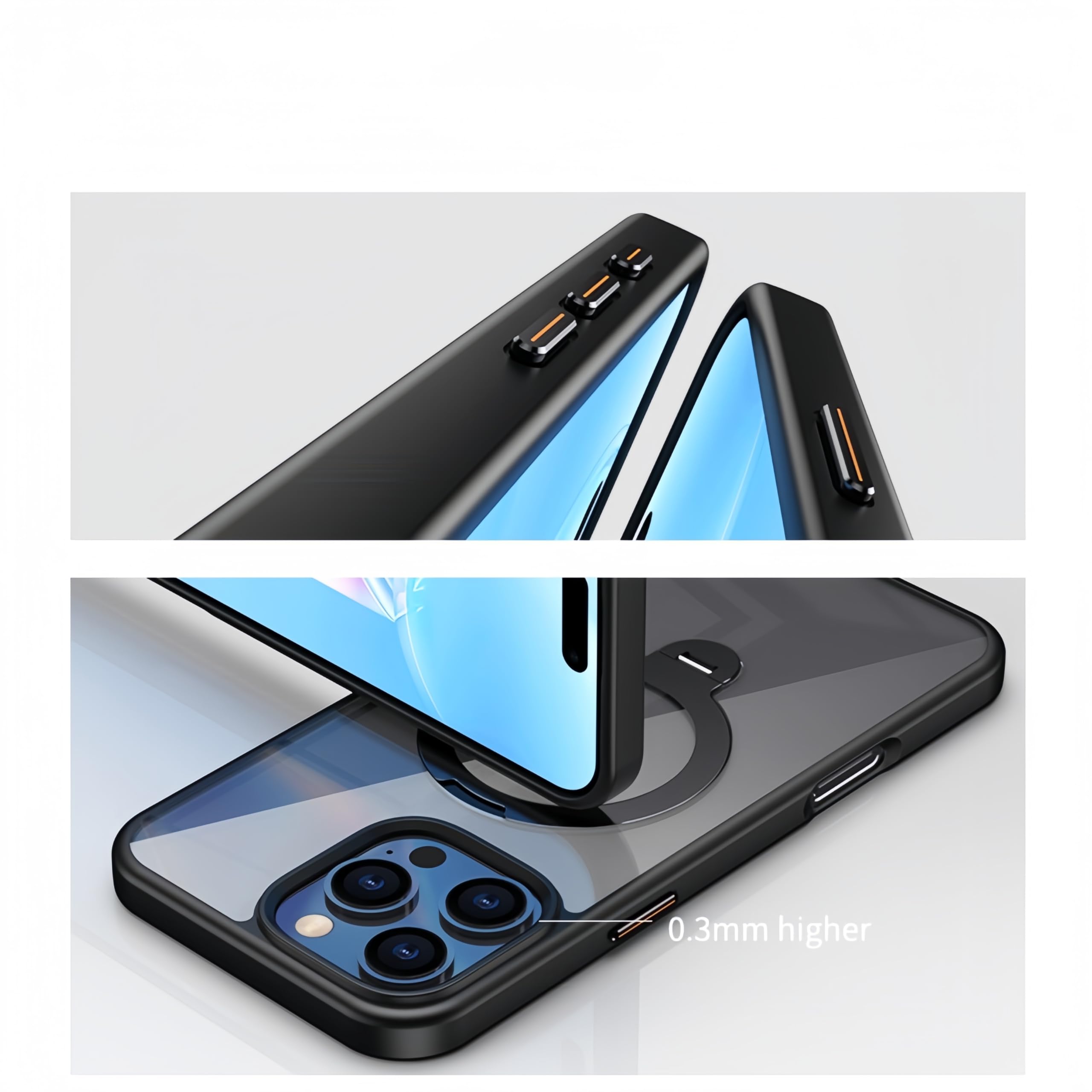 iPhone16Pro 用 ケース スタンド ブルー : iPhone 16 Pro Max 用