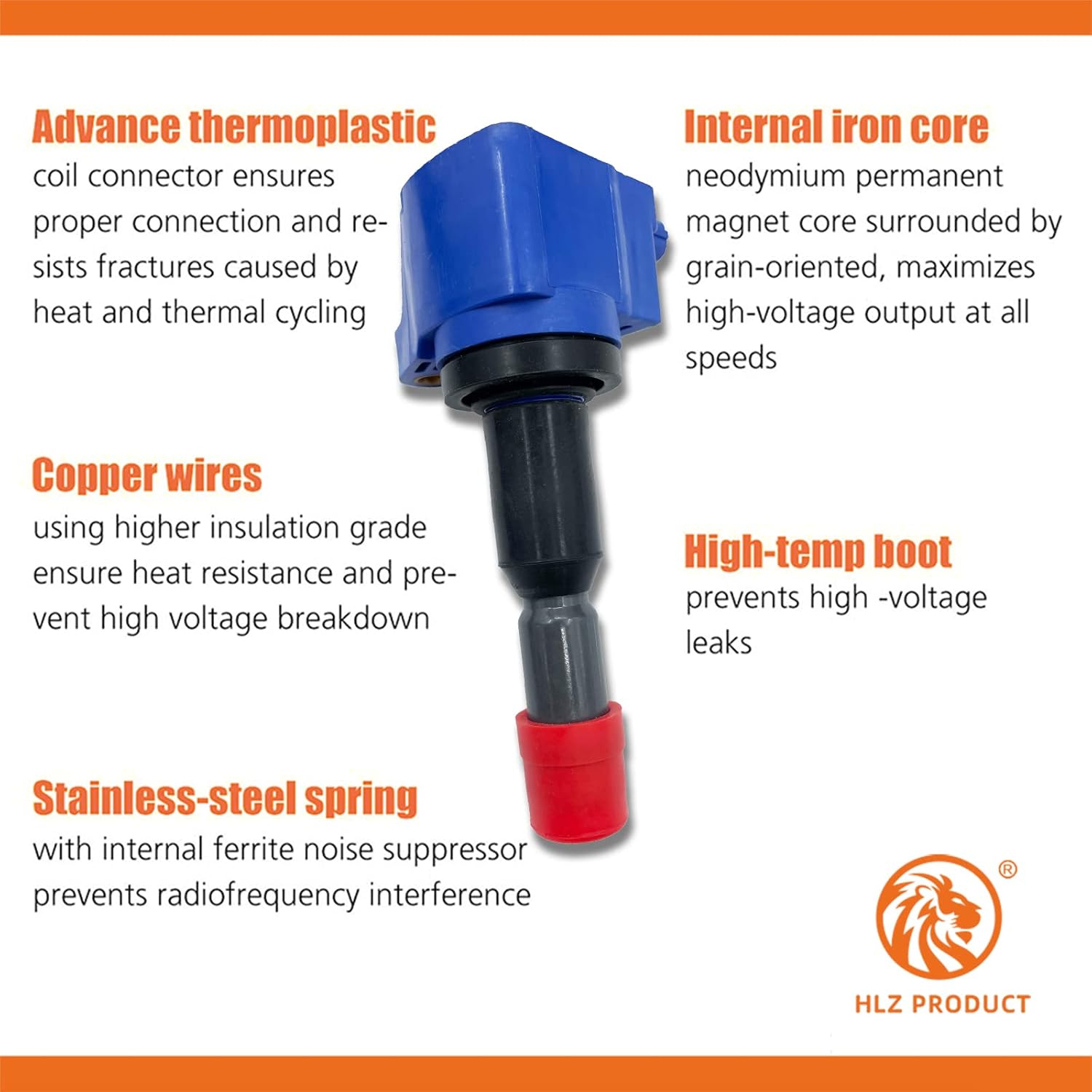 HIGH PERFORMANCE IGNITION COILS 30520-PWC-003 UF581 UF-581 H1284-B SET OF 4 COMPATIBLE WITH 2007-2008 Honda Fit GD 1.5L L4