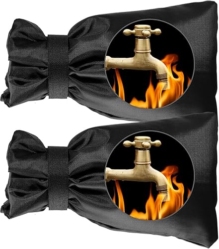 Wohohoho Funda para grifo de exterior para invierno, 2 paquetes Pro de 10 pulgadas de alto x 7 pulgadas de ancho, protección exterior negra contra