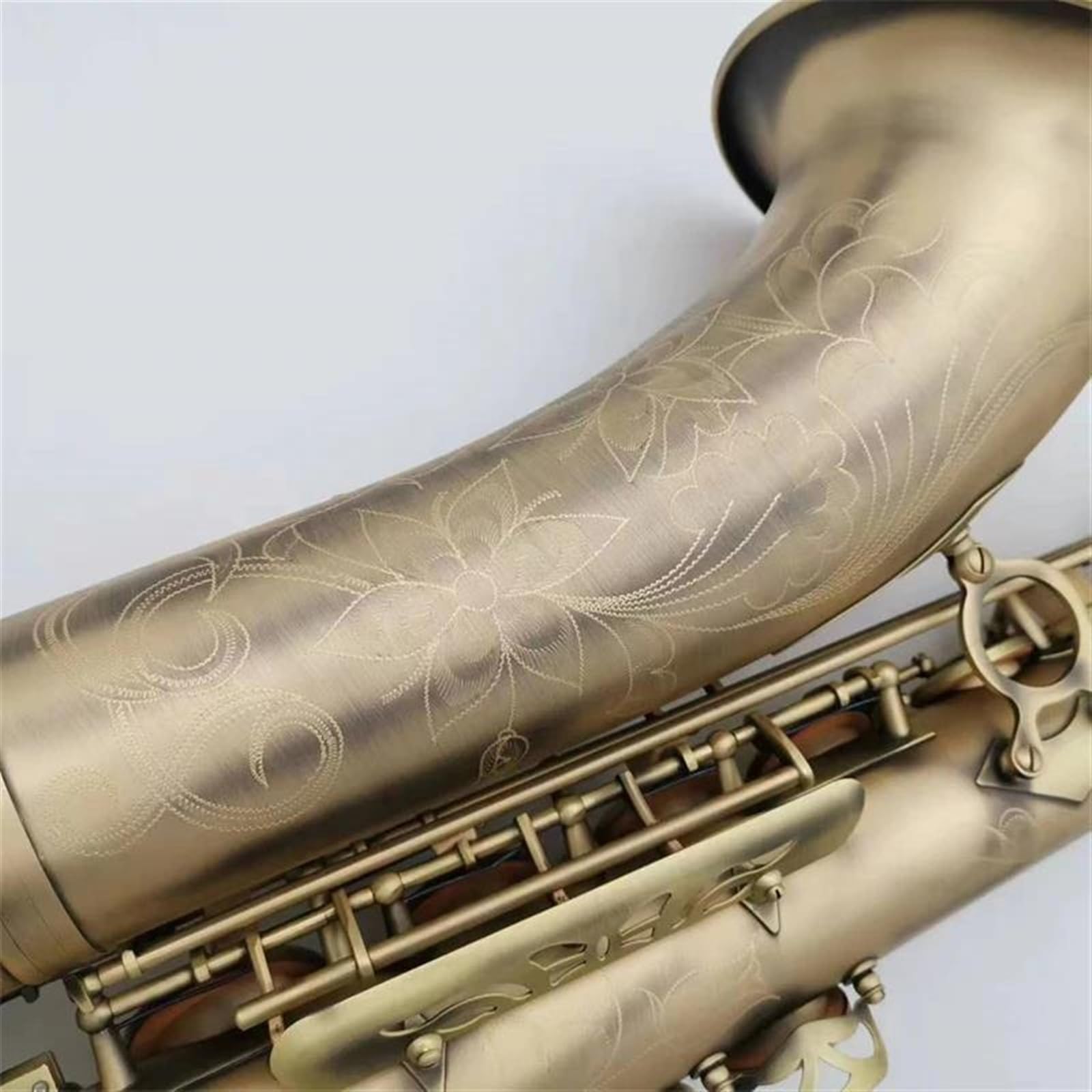 Saksofon Saksofon Tenorowy Złoty Lakier Profesjonalny Saksofon Tenorowy Z Ustnikiem Na Szyję Stroikową (Color : Leather bag)