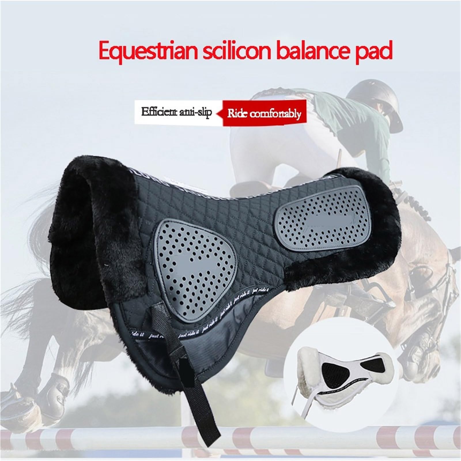 Sottosella Equitazione Tappetino for Equilibrio equestre Tappetino Antiscivolo in Silicone Sella Ammortizzante Schiena Anti-Colpi Comoda e Morbida