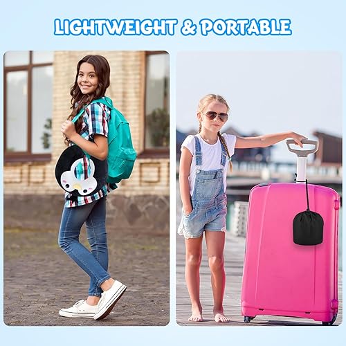 Miniatura 7 de Almohada de viaje para niños y adultos, linda almohada de cuello para viajar, espuma viscoelástica, almohada de avión, máscara para dormir, almohada