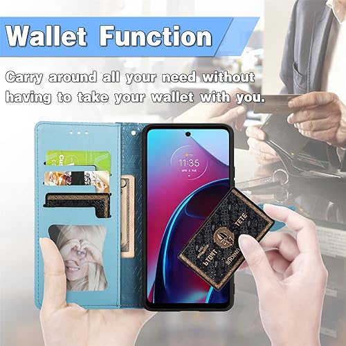 Miniatura 3 de ONV Wallet Case for Hua wei Honor X7 -Solid Color Emboss Feather Flip Phone Case with Strap Card Slot Magnet Leather Shell Flip Stand Cover for Hua