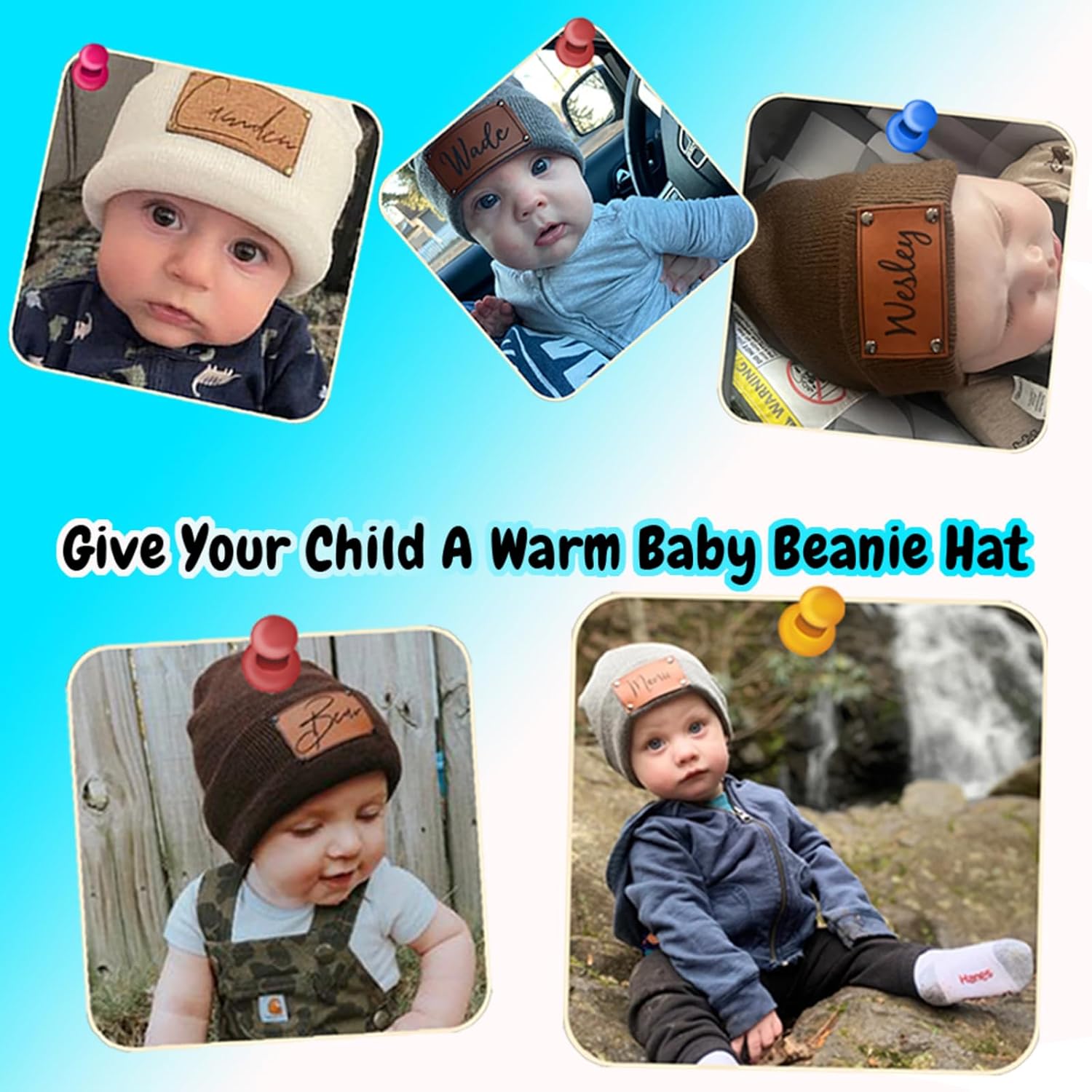 Custom Baby Beanie,Personalized Toddler Kids Beanies Winter Hat Custom Name Beanies Gifts for Adults - Image 3