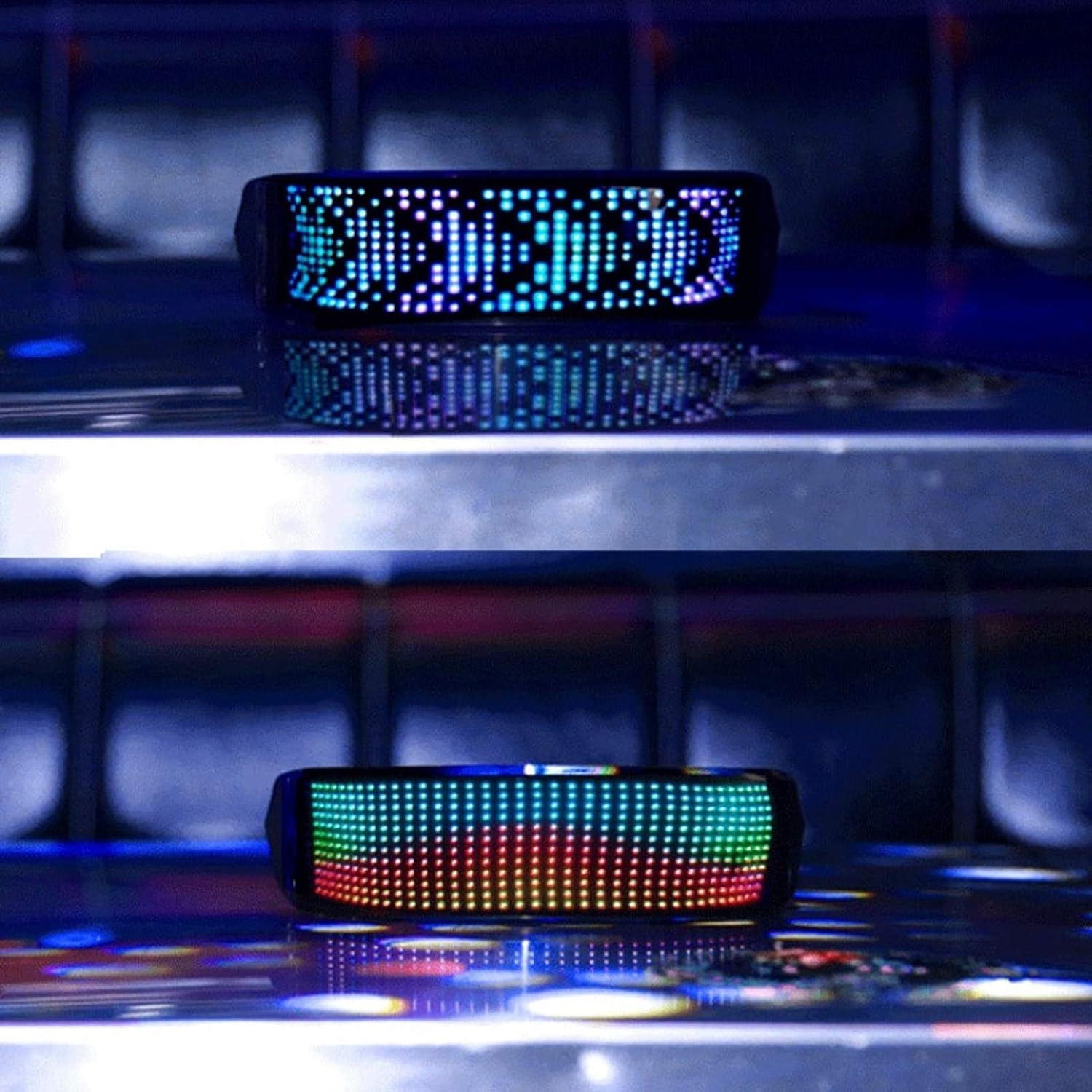 Shining Glasses Rechargeable LED Glowing Glasses, Black Multi-Color APP Control USB Charging Glasses for Party Birthday Bar