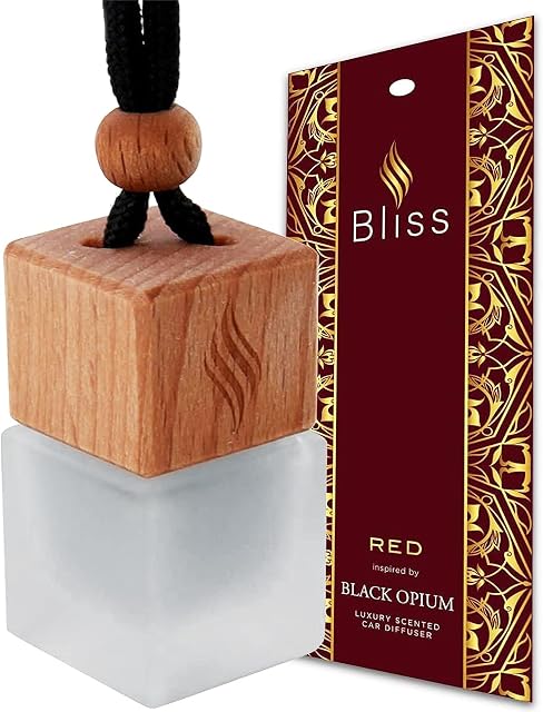 Black Opium Strong Car Air Freshener for Women Made with Real Aromatherapy Essential Oils - Car Perfume Scent Air Purifier Car Accessories for Women and Luxury Diffusers by Bliss (Diffuser)