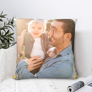 Custom Pillow Case with Picture - Personalized Decorative 16x16 Throw Pillow w/Any Picture | Decorative Cushion Cover for Bed or Sofa - Picture Gifts, Photo on Pillow - Polyester
