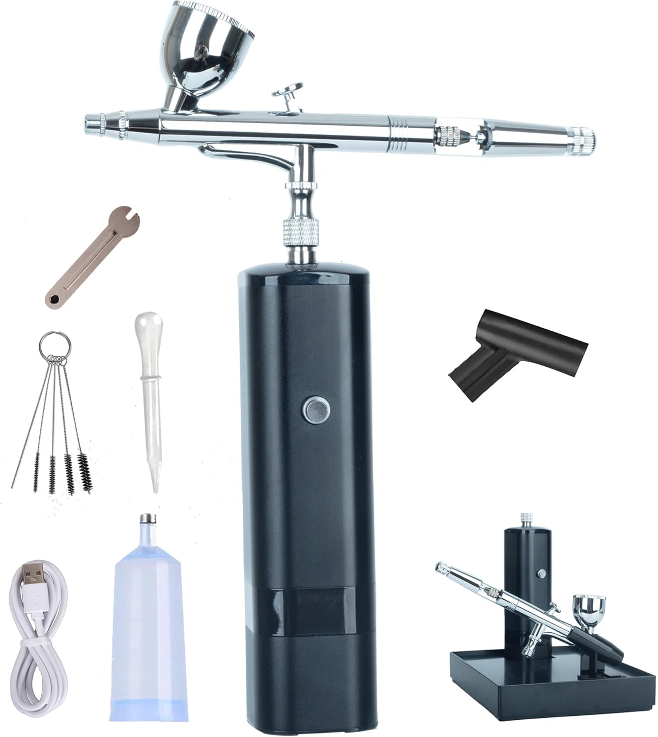 Cordless Airbrush kit with air Brush Holder Replaceable Battery Powered Portable handhold Mini air Brush Compressor for Barber,Nail,Cake,Miniature - Image 2