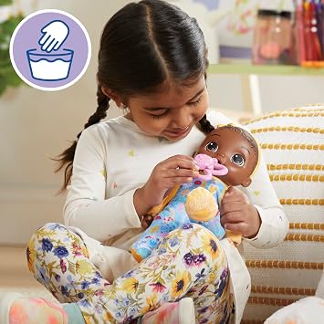 Baby Alive Soft n Cute Doll, Black Hair, 11-Inch First Baby Dolls, Washable Soft Toys for Toddlers, Easter Gifts for Kids, 18 Months+