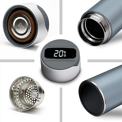 Miniatura 7 de Smart Watter Botella de acero inoxidable de grado médico Sus 316L, doble pared y aislada al vacío, a prueba de fugas y sin BPA, ideal para bebidas