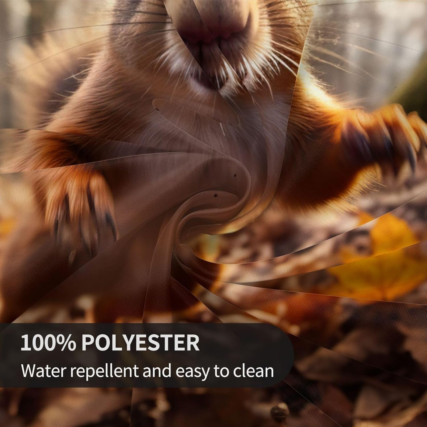 Squirrel Print Wrinkle Free Dining Table Cover for Birthday Party Farmhouse Tablecloths Up to 60 x 60 Inches