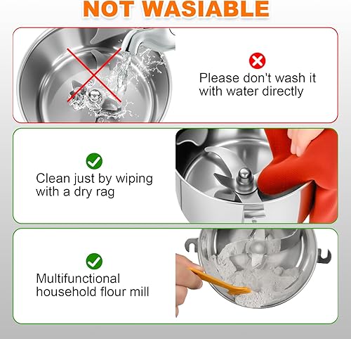 Miniatura 5 de Molinillo de granos de 26.46 oz para harina, molinillo eléctrico de especias, molinillo en seco de acero inoxidable de alta velocidad para hierbas,