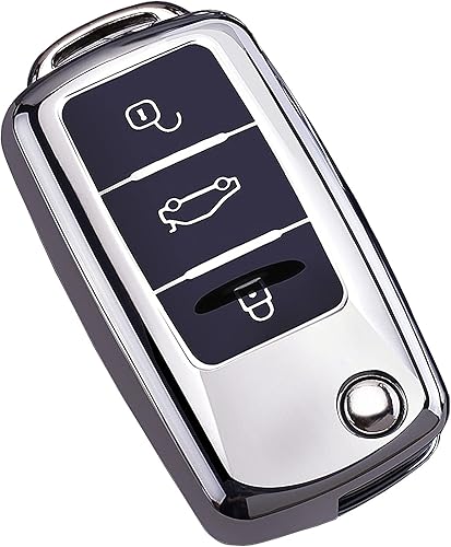 Miniatura 4 de Cacacar Funda para llavero VW Volkswagen, funda de protección completa de TPU suave premium para VW Jetta Golf Polo MK6 Passat Tiguan Beetle (azul)