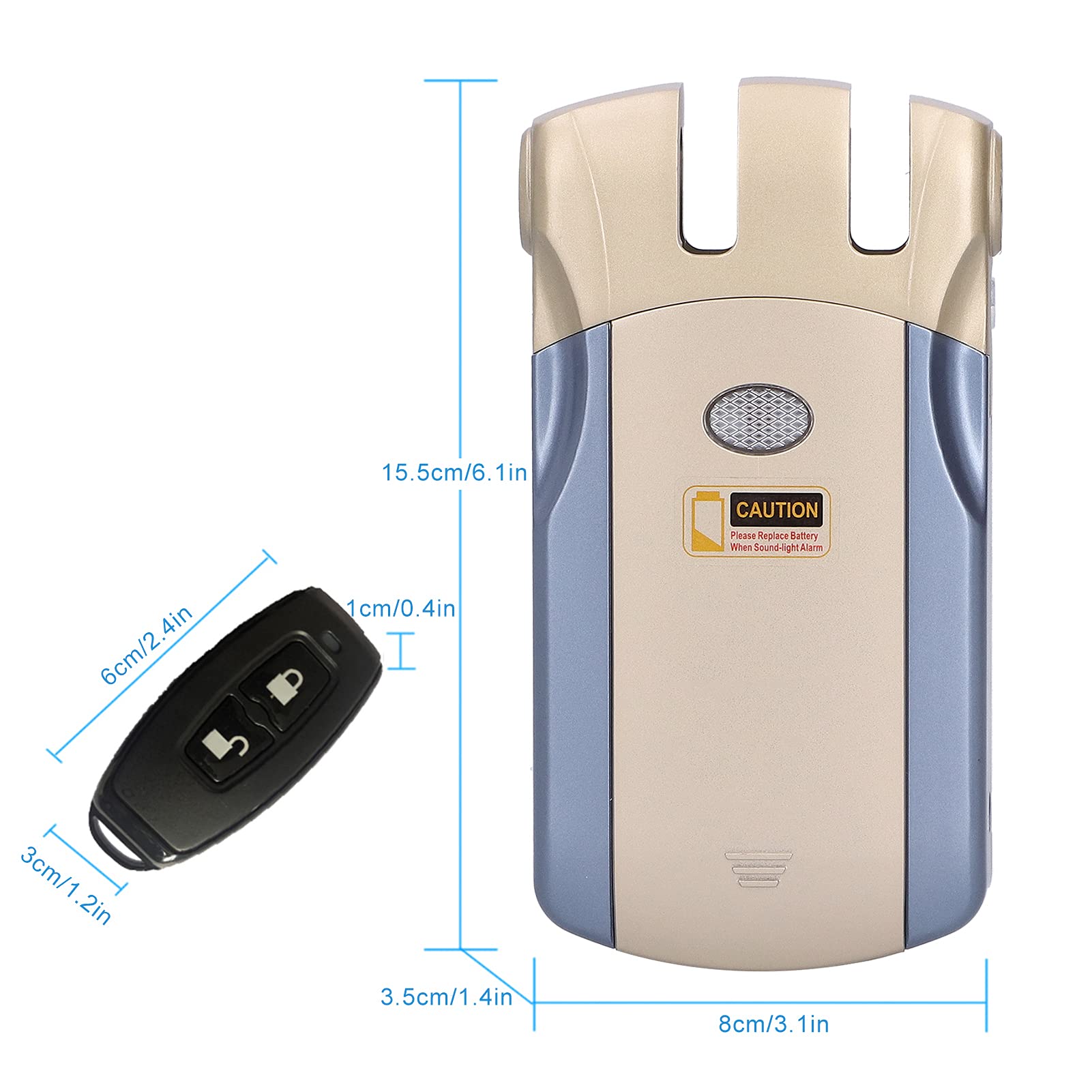 aqxreight WAFU 019 Cerradura Electrónica sin Llave con Control Remoto, Modo de Bloqueo para Mayor Seguridad en el Hogar, Compatible con Puertas Metálicas de Vidrio de Madera, Dispositivo Antirrobo