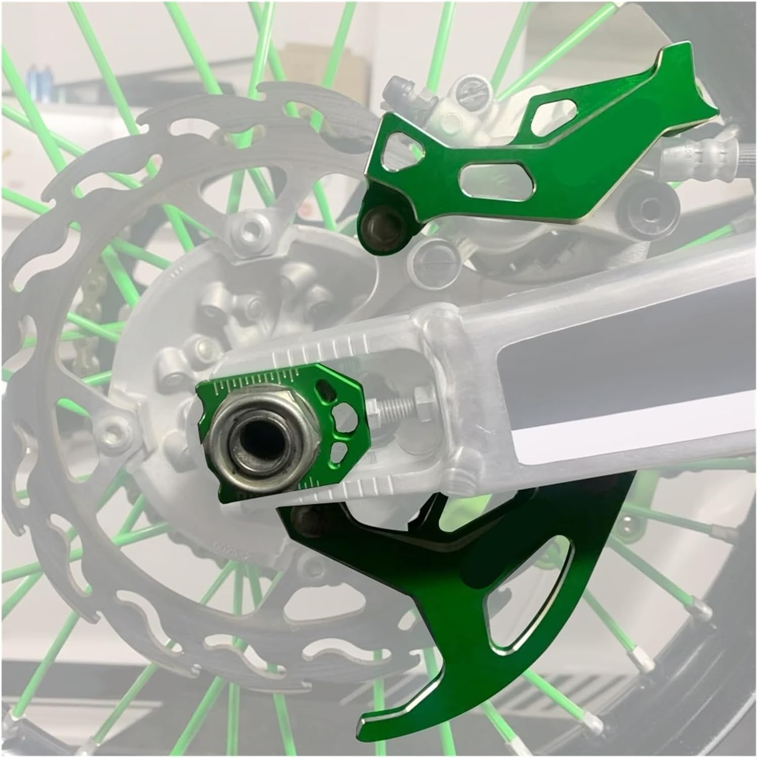 Motorcycle Rear Brake Disc Caliper Guard Protector Compatible With Kawasaki KX250F KX450F KX450 KLX450R KXF 250 450 KX 250F 450F 2004-2018(Axle Block)