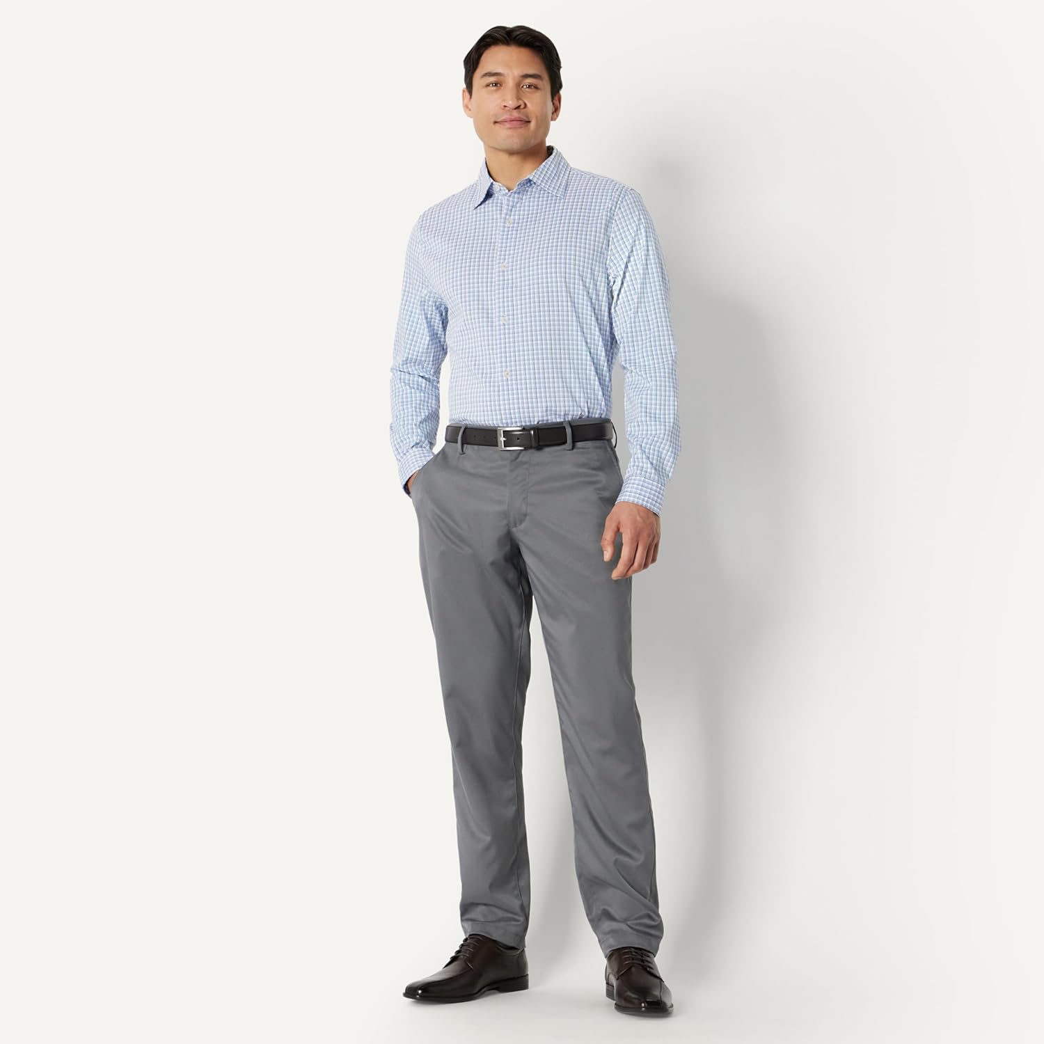 Amazon Essentials Men's Slim Fit Long Sleeve Wrinkle Resistant Stretch Dress Shirt - Image 6