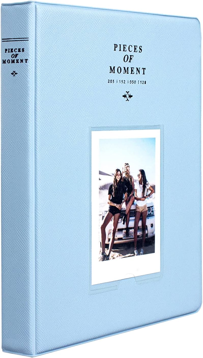 128 Pockets Mini Photo Album for Fujifilm Instax Mini 70 7s 8 8+ 9 11 25 50s 90, Polaroid Z2300, Polaroid PIC-300P Film Instant Camera & Name Card (Blue)